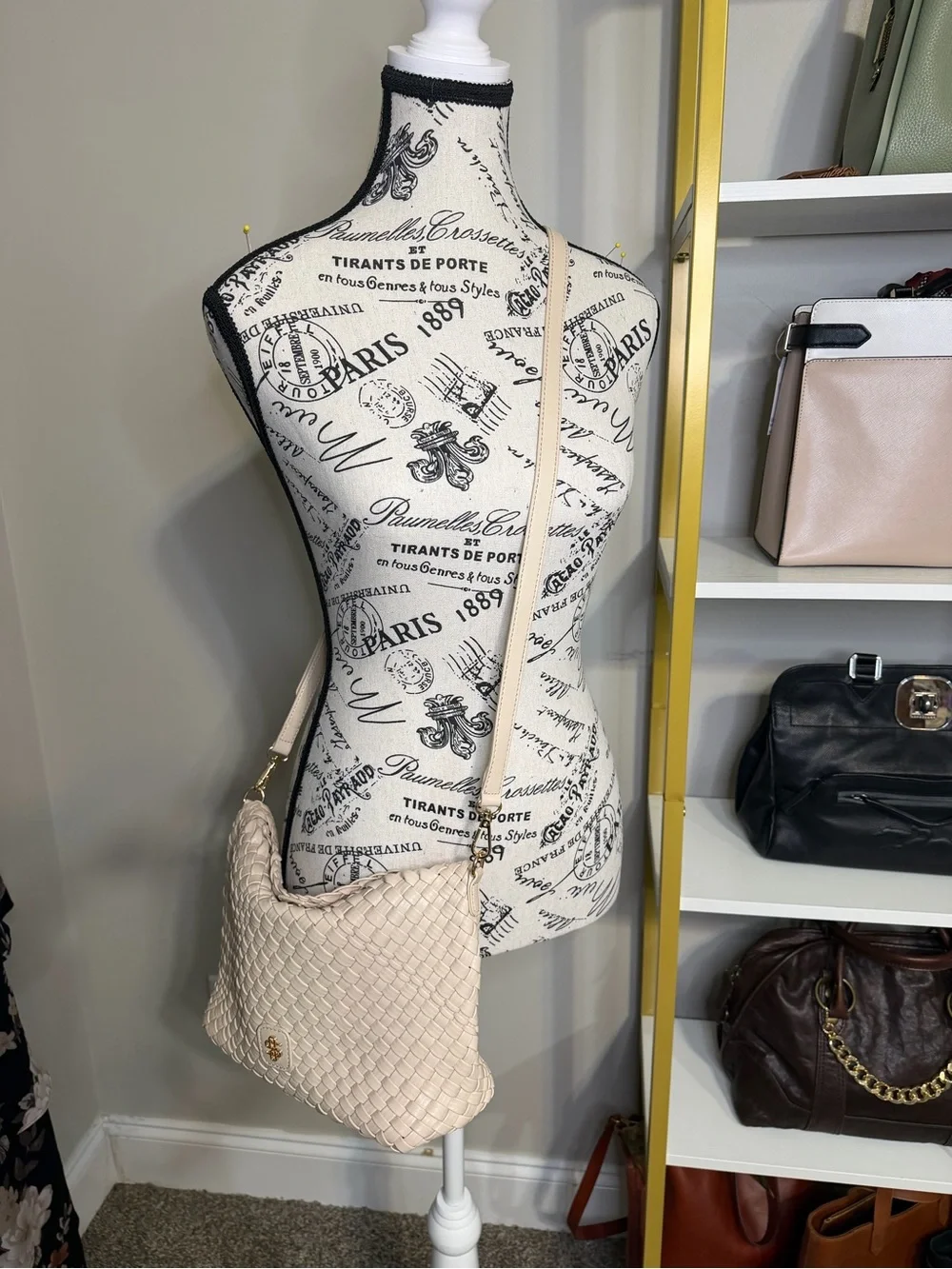 Simply Southern Cream Woven Shoulder Bag with Crossbody Strap